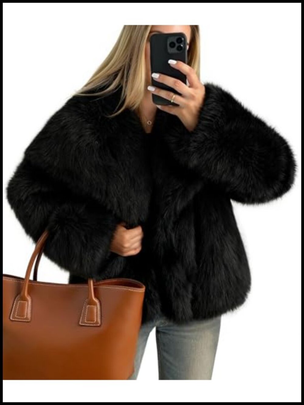 Women's Faux Fur Fuzzy Winter Coat Warm Shaggy Outerwear